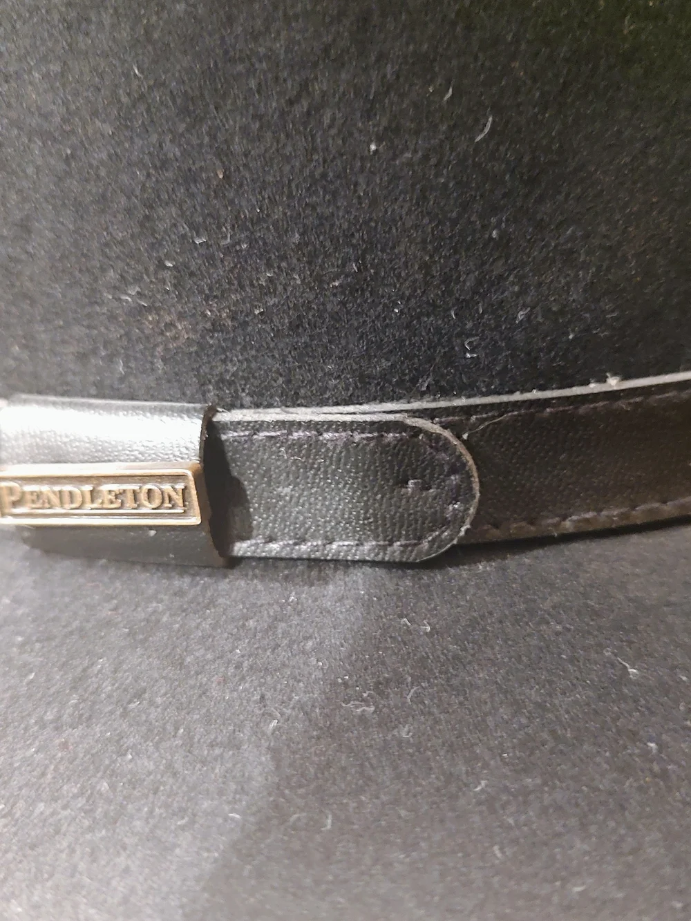 Pendleton Black 100% wool Fedora/Outback with Branded Leather Band